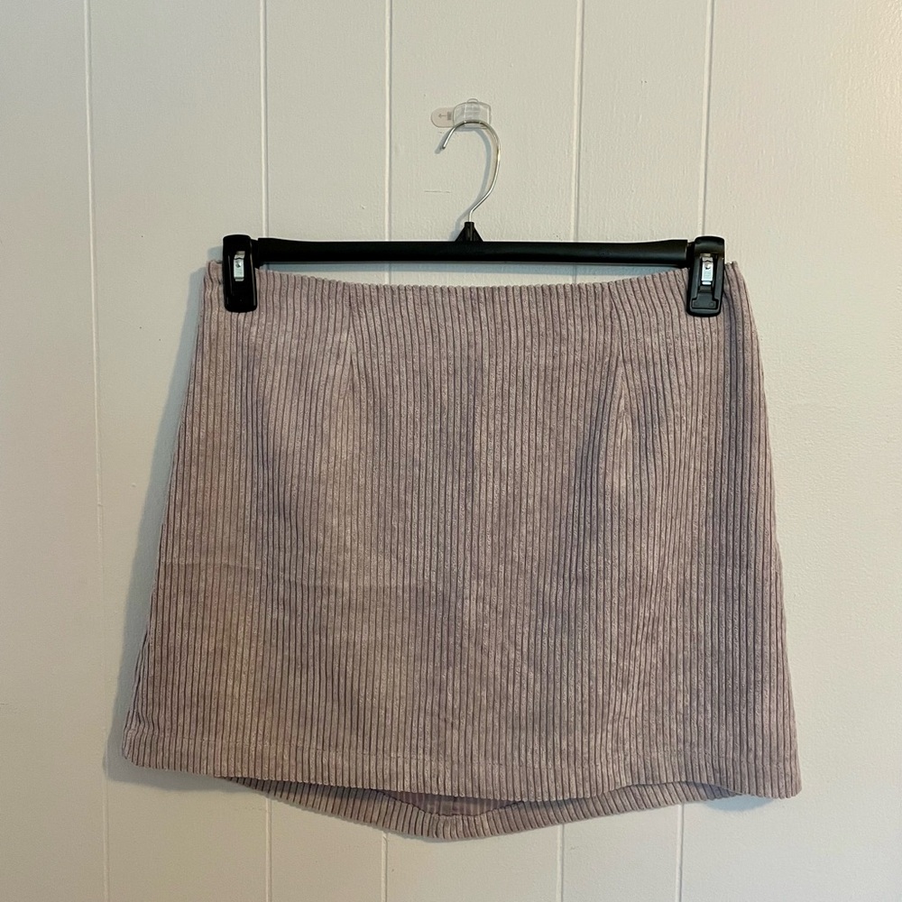 Lulus Light Gray Corduroy Skirt